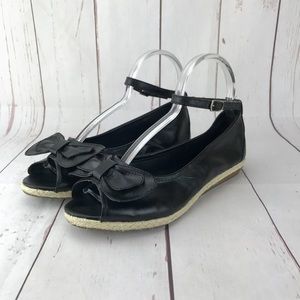 🛍Cloudwalkers Black Peep Toe Carol Espadrilles 8